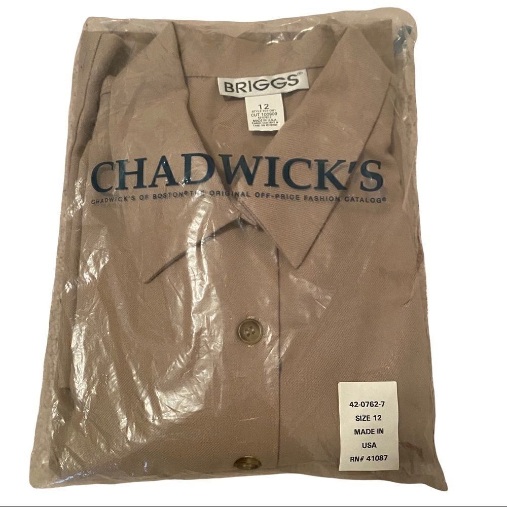 Chadswicks of Boston Briggs Jacket Top NWT Size 12 Washable Flannel Vintage